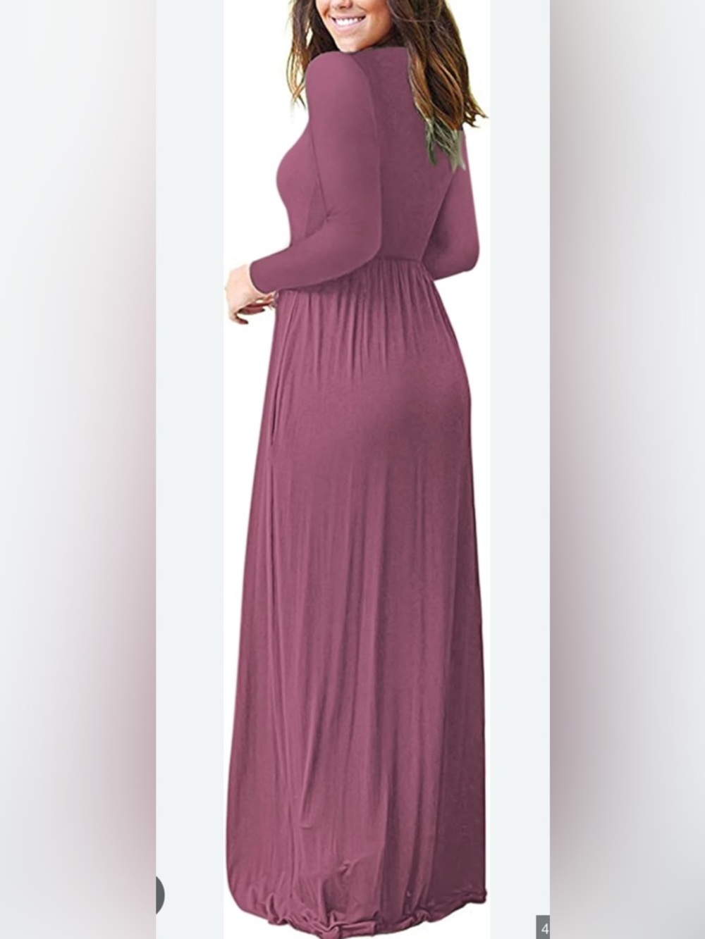 Long Sleeve Maxi Dress in Dusty Rose